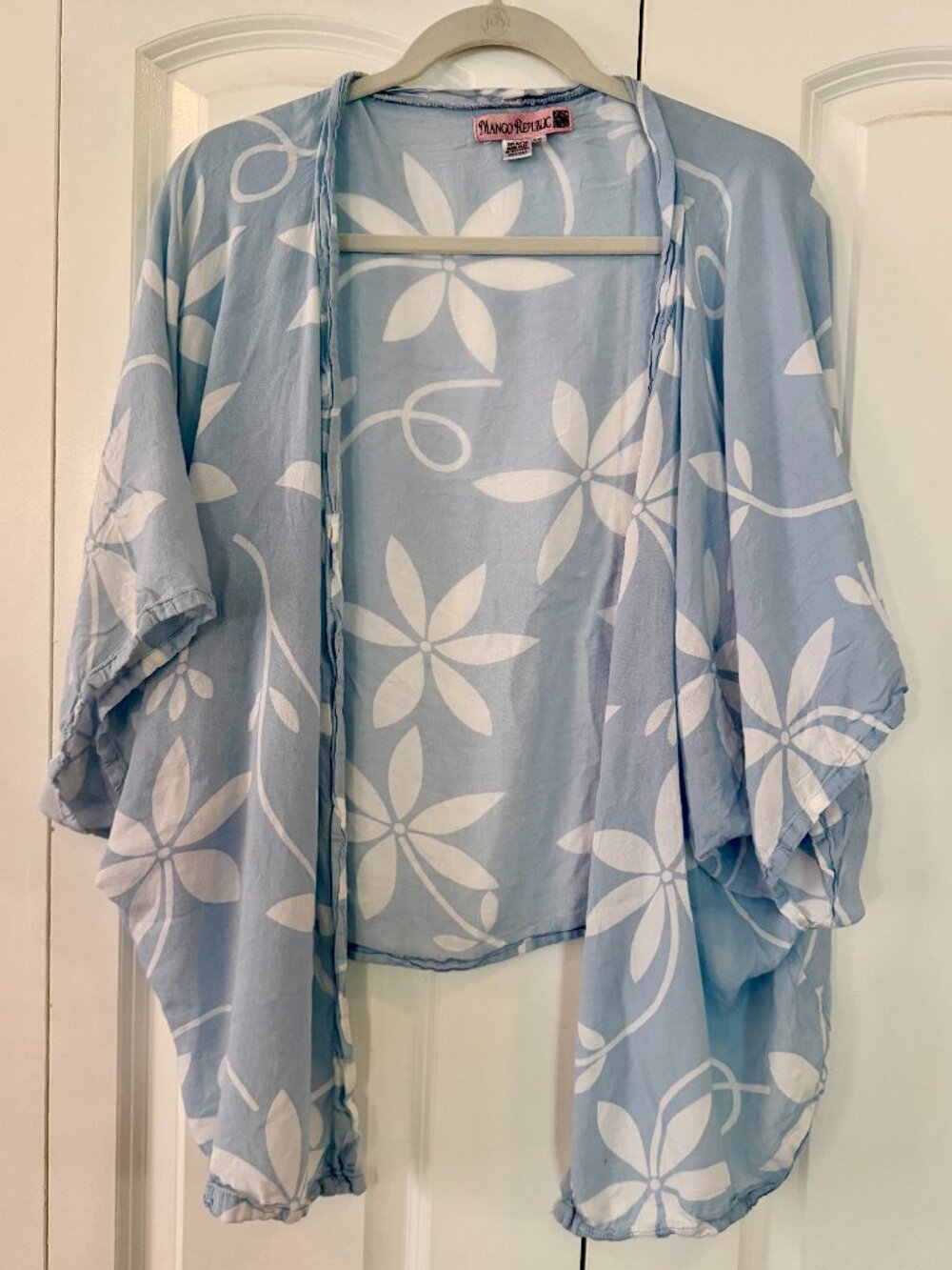 Mango Republic Floral Kimono Jacket | Periwinkle Blue | One Size